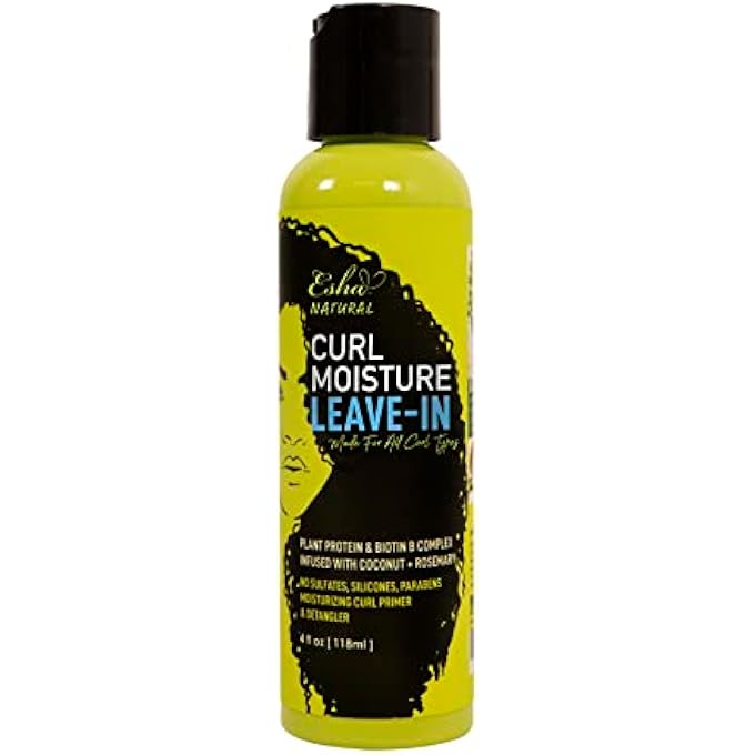ESHA GIRL NATURAL Â€“ CURL MOISTURE LEAVE-IN CONDITIONER Â€“ ESPECIALLY FOR CURLY HAIR Â€“ PLANT PROTEIN & BIOTIN B COMPLEX INFUSED WITH COCONUT & ROSEMARY Â€“ (4 OZ.) - Image 1